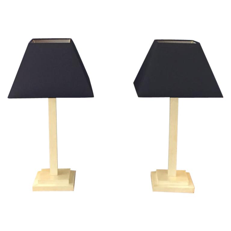 Coppia di lampade da tavolo designed by Michel Leo - Pair of table lamps designed by Michel Leo